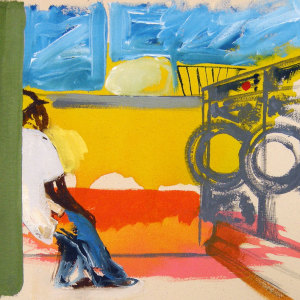 Waiting / Acrylics on canvas – cm 36 x 33 (14” by 13”)