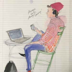 Always busy / Sketch - pencil and markers on paper
