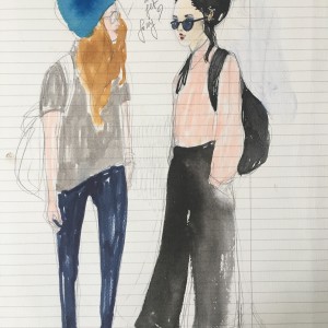 Ready to go? / Pencil and markers on paper