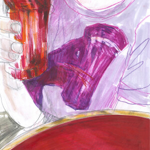 Rosso Campari / Pencils and markers on paper - 24 x 33 cm