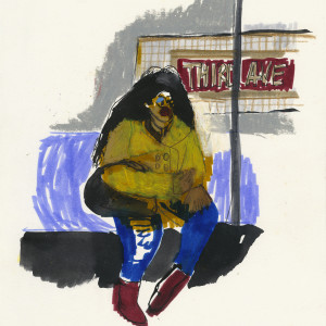 NYC subway #3 / Pastels and markers on paper - 24 x 33 cm 