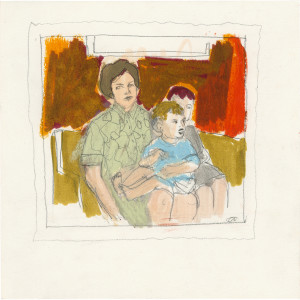 Family portrait / Pastels and pencils on paper - 20 x 20 cm 
