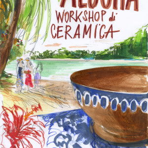 Aloha - Commissioned work for Ceramica Baldanza, MIlano / Pencils and markers on paper - 24 x 33 cm 