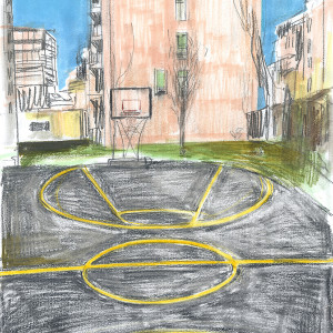 Il campetto / Pencils and markers on paper - 24 x 33 cm 