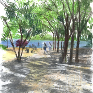 Grand Ferry Park / Pencils and markers on paper - 24 x 33 cm