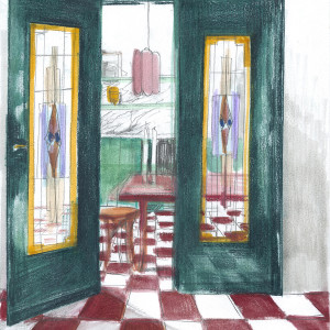 Interior / Pencils and markers on paper - 24 x 33 cm 