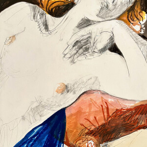 Artemisia #8 _ Tribute to Artemisia Gentileschi / Pastels, graphite and markers on paper - 42 x 29,7 cm (A3)