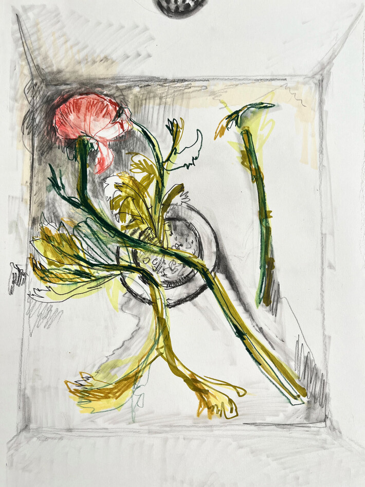 Quello che resta _ Tribute to Fede Galizia / Pastels, graphite and markers on paper - 42 x 29,7 cm (A3)