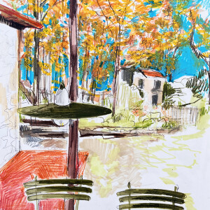 Morisot #1 _ Tribute to Berthe Morisot / Pastels, graphite and markers on paper - 42 x 29,7 cm (A3)