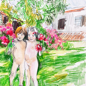 T + P  _ Tribute to Berthe Morisot / Pastels, graphite and markers on paper - 42 x 29,7 cm (A3)