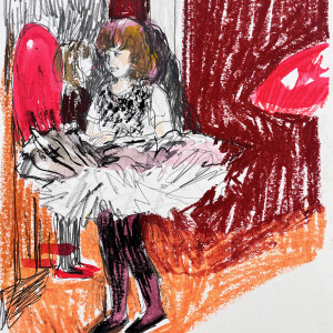 Black cloud _ Tribute to Berthe Morisot / Pastels, graphite and markers on paper - 42 x 29,7 cm (A3)