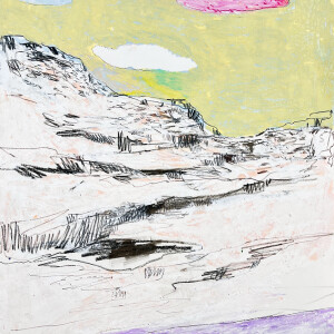 Landscape #3 _ Tribute to Gabriele Münter / Pastels, graphite and markers on paper - 42 x 29,7 cm (A3)