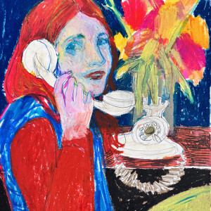 Hello there _ Tribute to Gabriele Münter / Pastels, graphite and markers on paper - 42 x 29,7 cm (A3)